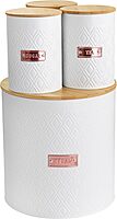 MegaChef 4 Piece Iron Canister Set in White