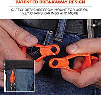 Ergodyne Squids 3400 Glove Clip Holder with Dual Clips, 6-1/2in, Granite, Pack of 6