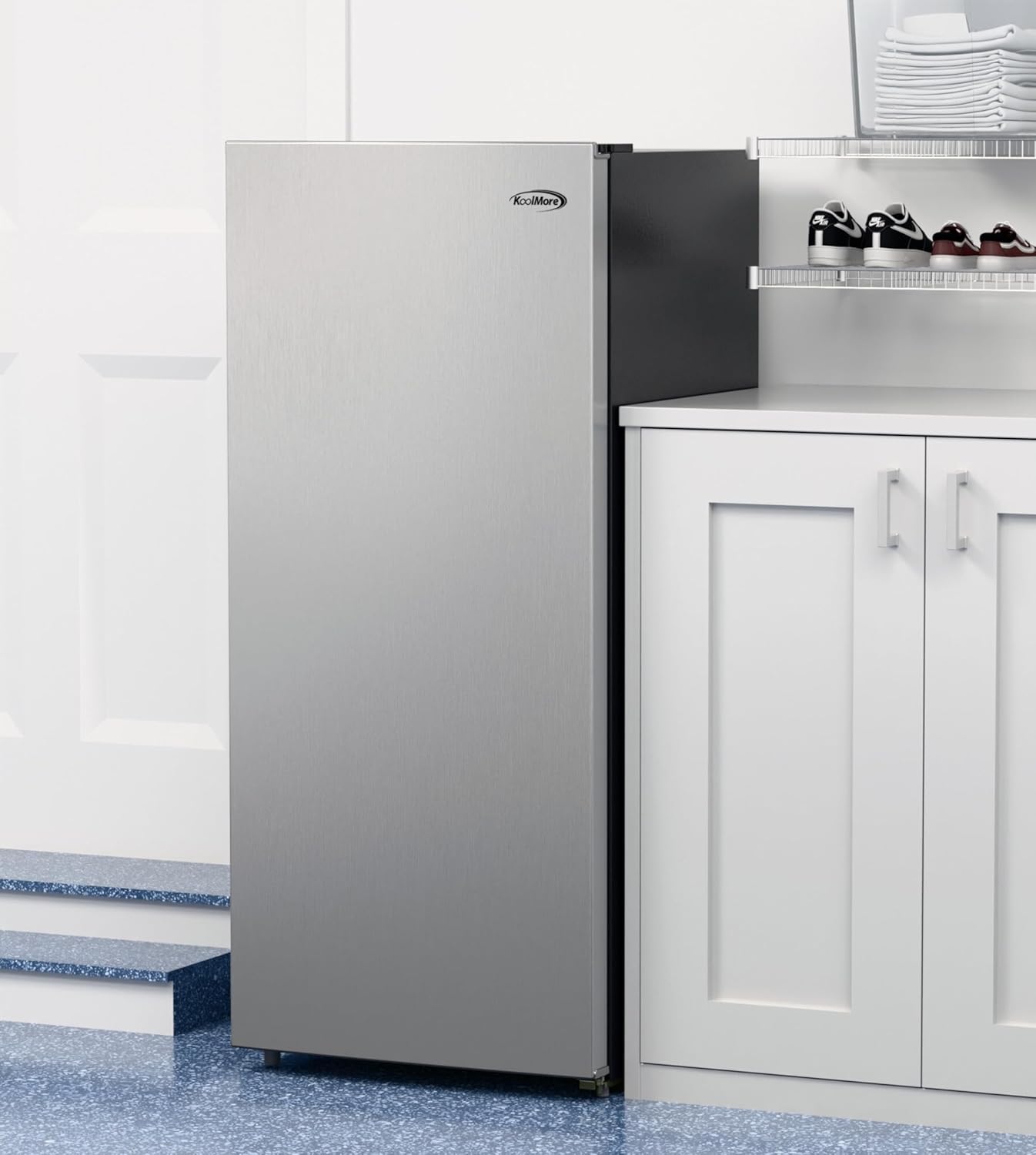 KoolMore KM-RUF-7S-SS Congelador/refrigerador convertible de 7 pies cúbicos KoolMore KM-RUF-7S-SS Congelador/refrigerador convertible de 7 pies cúbicos