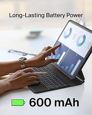 Belkin Pro Keyboard Case with Magnetic Stand, Backlit Bluetooth Keyboard, Trackpad & Apple Pencil Storage