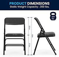 Flash Furniture Hercules Series Upholstered Metal Folding Chairs