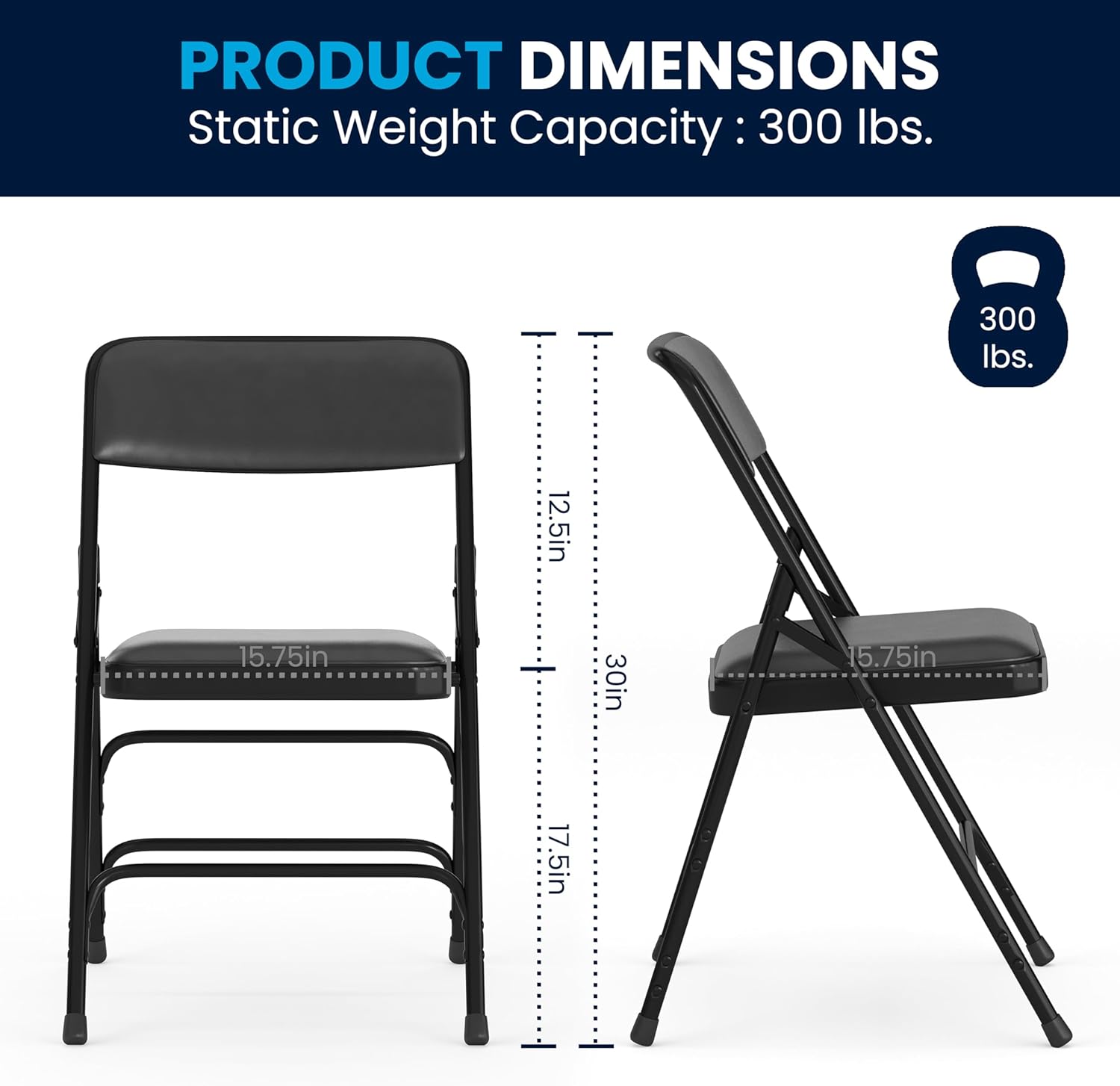 Flash Furniture Hercules Series Upholstered Metal Folding Chairs
