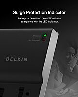 Belkin 8-Outlet Surge Protector w/ 8 AC Outlets & 8ft Long Flat Plug, UL-listed Heavy-Duty Extension Cord for Home, Office