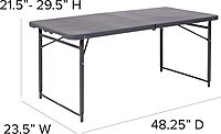 FLASH FURNITURE Bi-Fold Plastic Folding Table