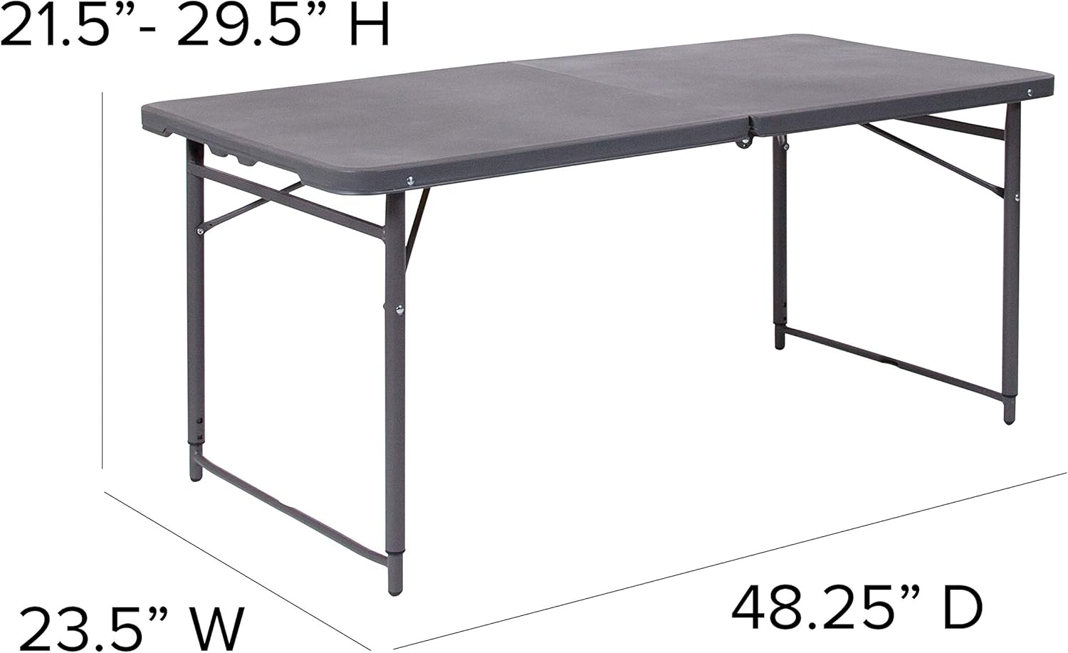 FLASH FURNITURE Bi-Fold Plastic Folding Table