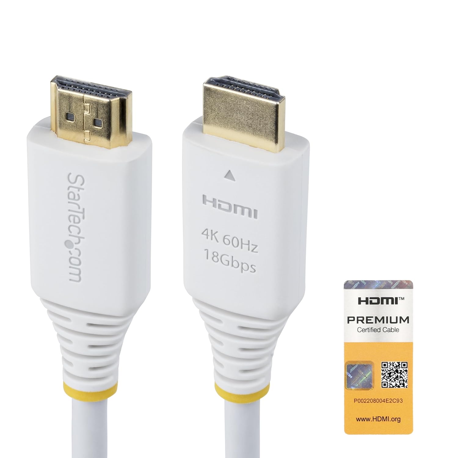 StarTech.com Premium Certified High Speed HDMI 2.0 Cable, 18Gbps, 4K 60Hz
