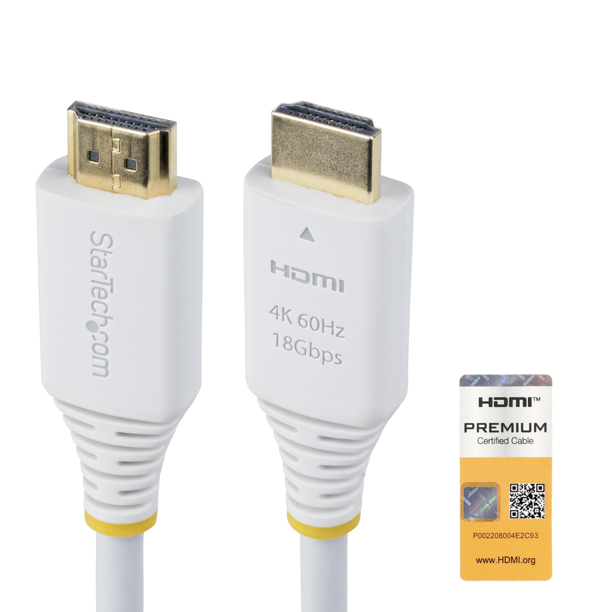 StarTech.com Premium Certified High Speed HDMI 2.0 Cable, 18Gbps, 4K 60Hz