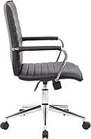 Boss Office Products Sleek Ribbed Vinyl Task Chair, Black