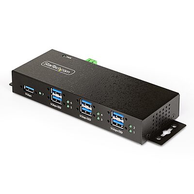 StarTech.com 7-Port Managed USB Hub with 7X USB-A, Heavy Duty with Metal Industrial Housing, ESD & Surge Protection