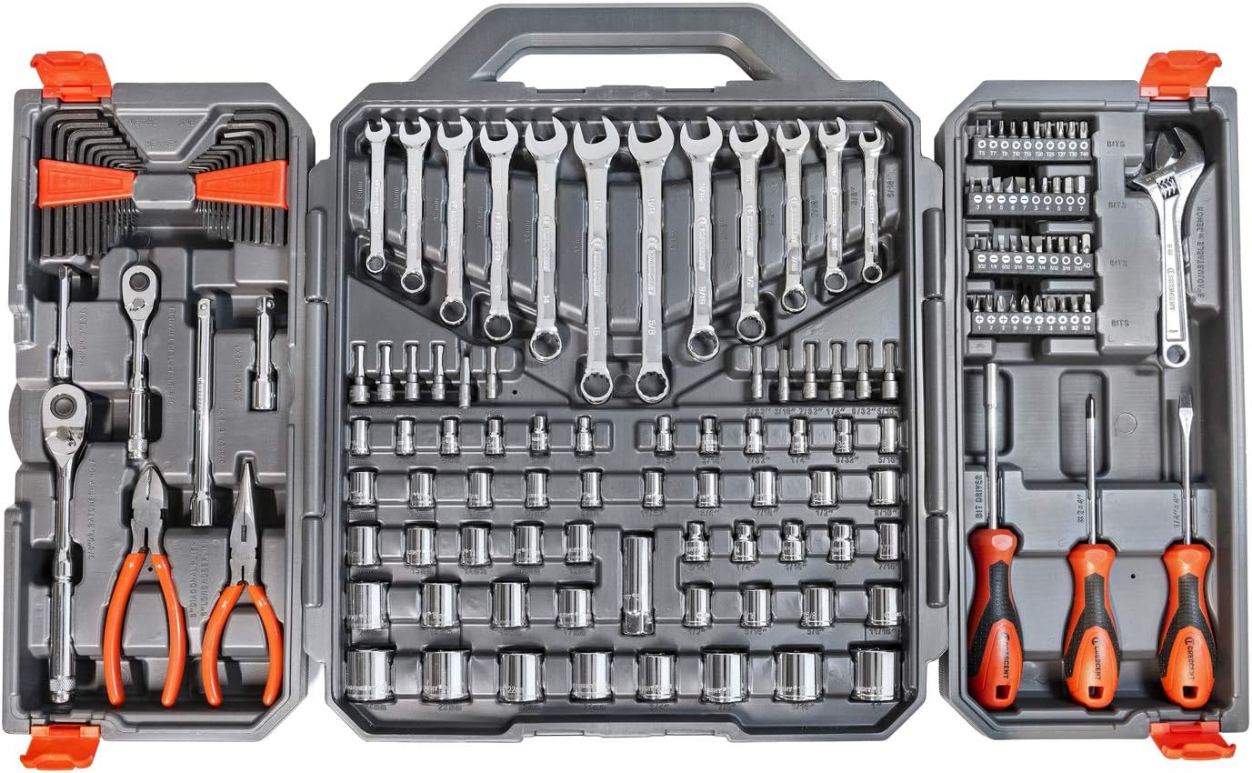 Crescent 150 Piece 1/4" and 3/8" Drive 6 Point SAE/Metric Professional Tool Set - CTK150