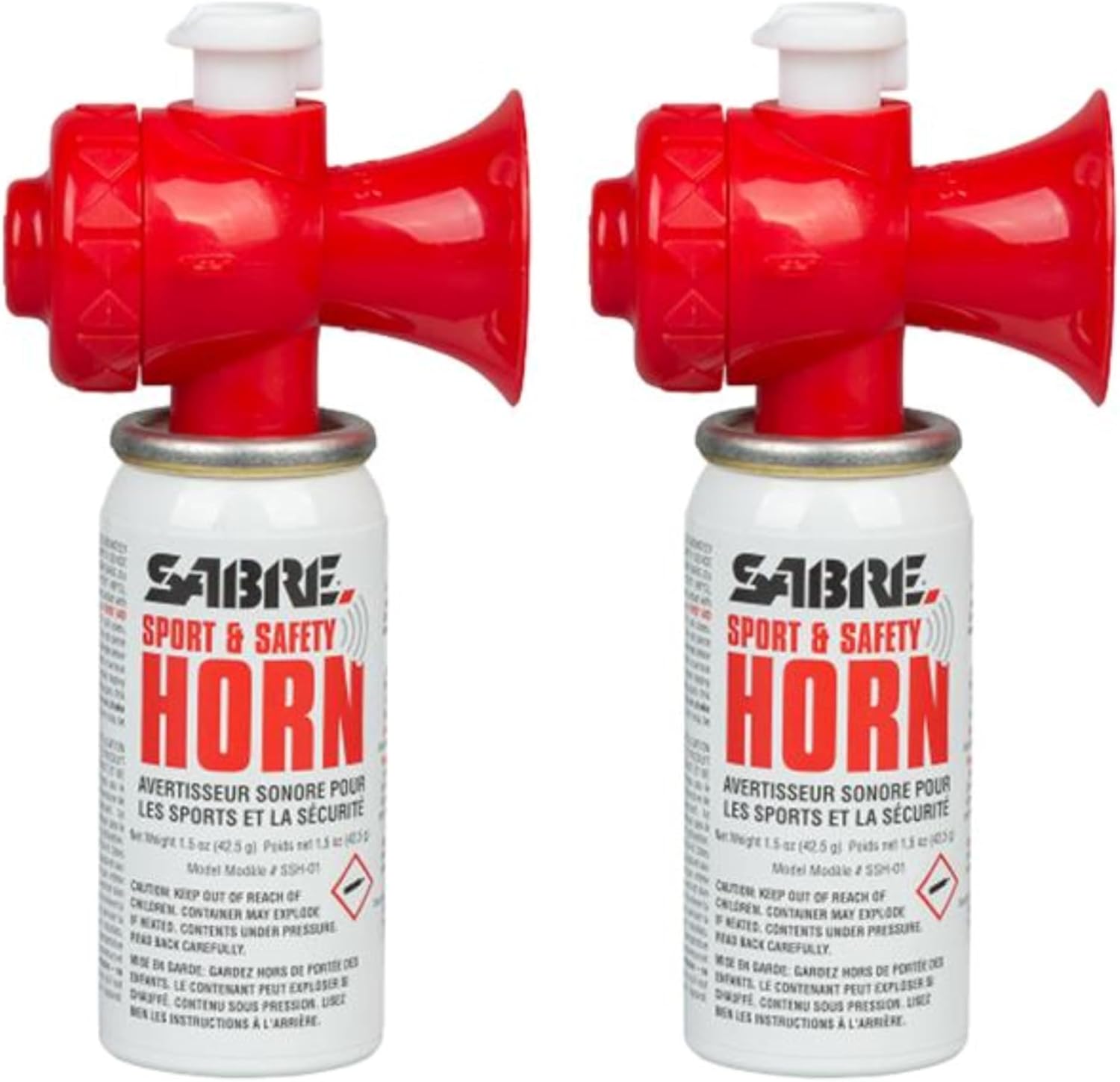 SABRE Sport and Safety Horn, 130 dB Air Horn, 60 ¼ Second or 25 ½ Second Bursts, Audible Up to 1/2-Miles (804-Meters)