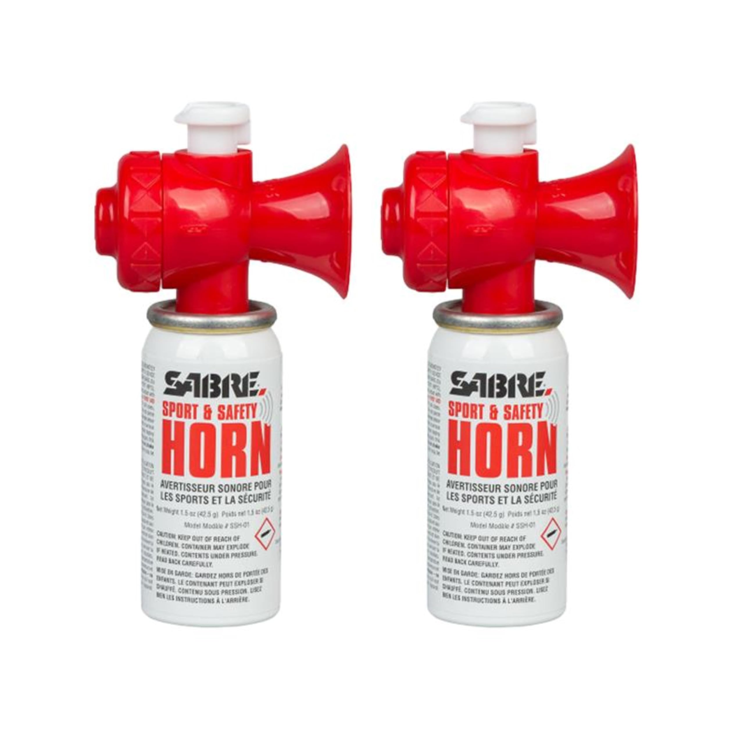 SABRE Sport and Safety Horn, 130 dB Air Horn, 60 ¼ Second or 25 ½ Second Bursts, Audible Up to 1/2-Miles (804-Meters)