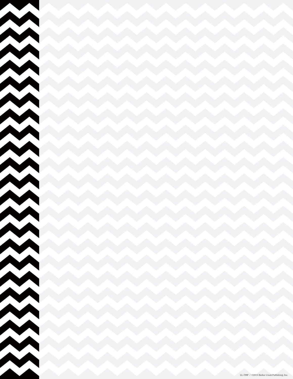 Barker Creek Designer Computer Paper, Black Chevron, 8.5” x 11”, Decorative Printer Paper, Stationery, 50 Sheets per Pkg