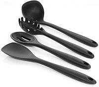 MegaChef Silicone Cooking Utensils, Black, Set Of 12 Utensils