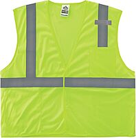 Ergodyne GloWear 8210HL Mesh Hi-Vis Safety Vest, Type R Class 2, Lime, X-Small