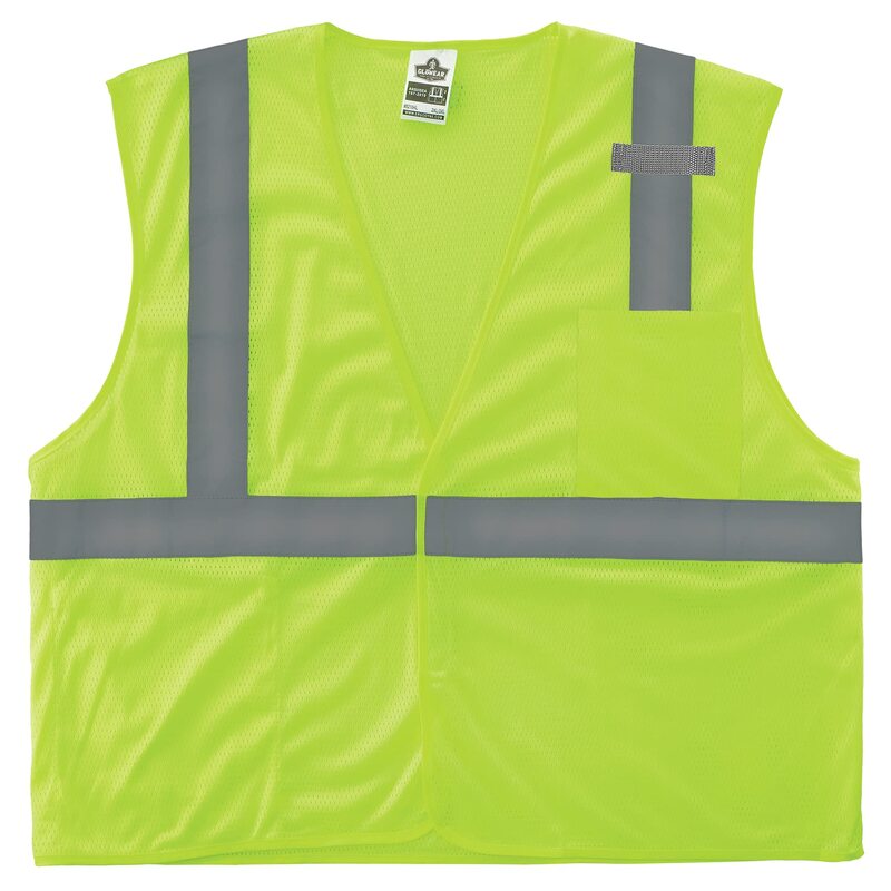 Ergodyne GloWear 8210HL Mesh Hi-Vis Safety Vest, Type R Class 2, Lime, X-Small