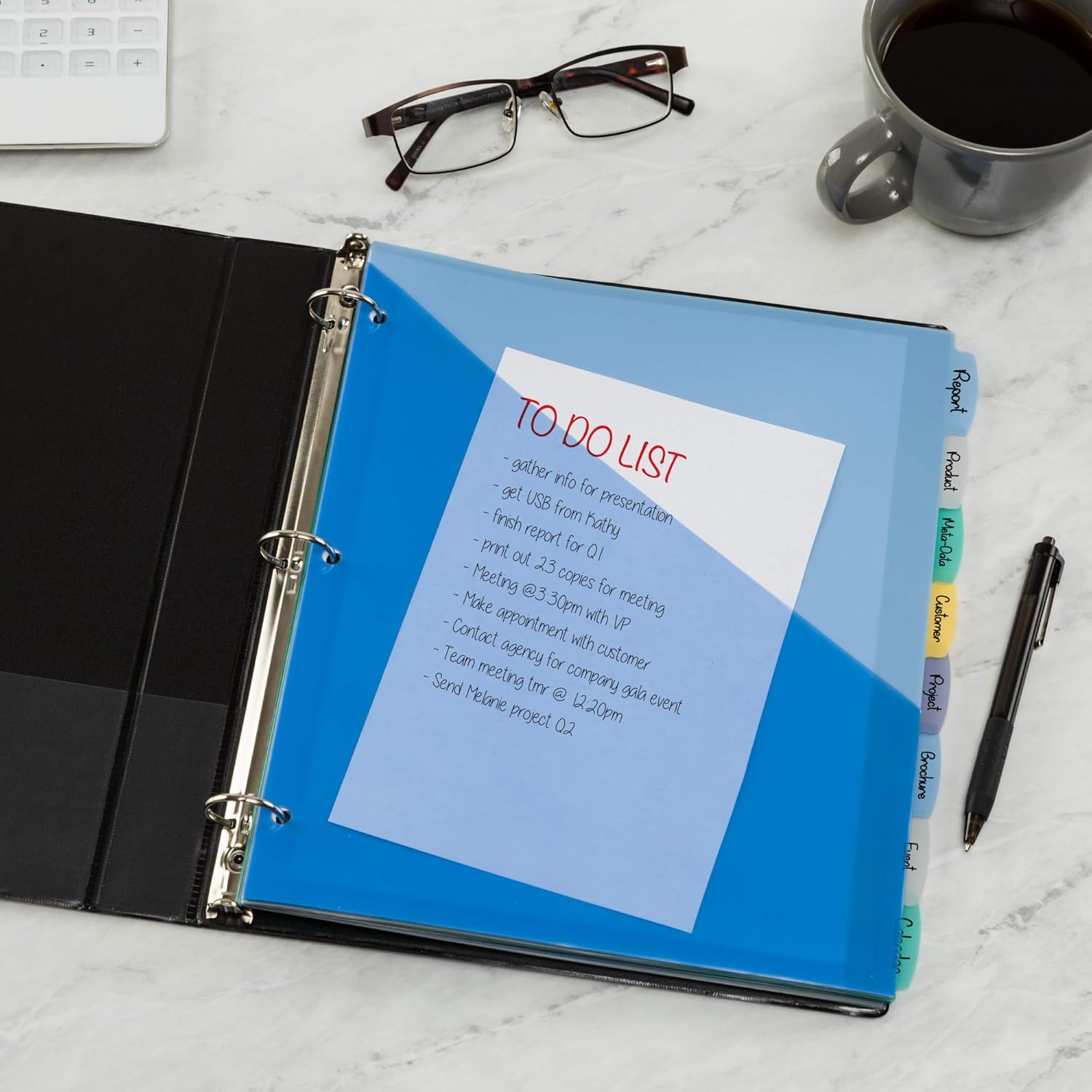 Avery Write & Erase Pocket Plastic Dividers for 3 Ring Binders, 8-Tab Sets, Multicolor