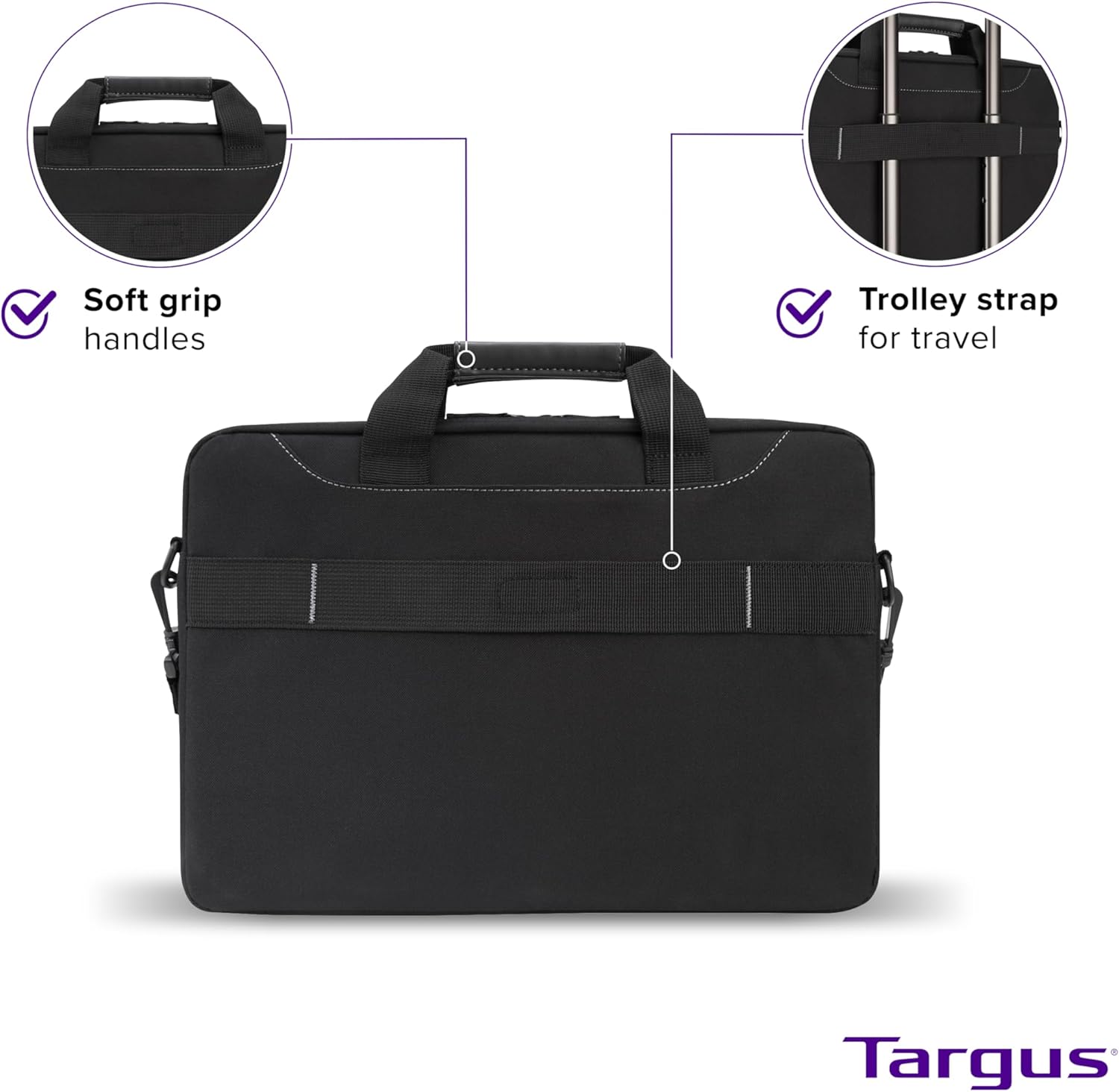 Targus Laptop Slim Briefcase for Laptops up to 15.6-inches Over-the-shoulder Case for Dell HP Lenovo Apple and Microsoft