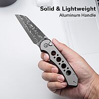 CIVIVI Pragma Prime Pocket Knife for EDC, 3.49" Wharncliffe Blade, Aluminum Handle, Reversible Clip