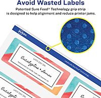 Avery Glossy Clear Rectangle Labels, Sure Feed Technology, 2" x 4", 100 Glossy Clear Labels, Laser/Inkjet Printable 100 labels