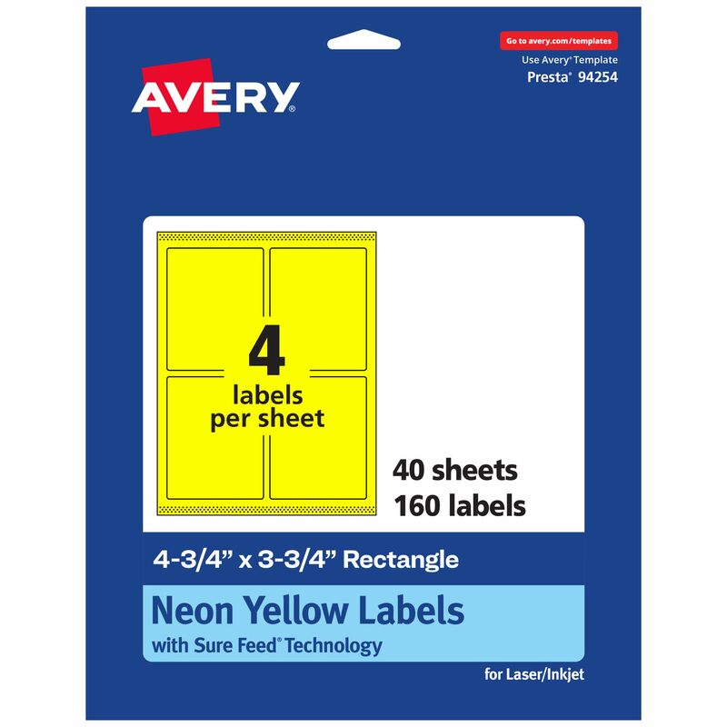 AVERY Printable Rectangle Labels, Sure Feed Technology