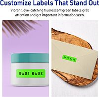 Avery Printable Rectangle Labels, Sure Feed Technology, 1" x 1.5", Neon Green, Print-to-The-Edge, Laser/Inkjet Printable