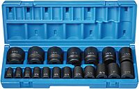 GREY PNEUMATIC 1/2" Drive 19-Piece 12-Point Fractional Socket Set