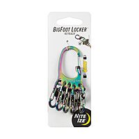 Nite Ize BigFoot Locker KeyRack Stainless Steel Key Holder with S-Biner MicroLocks