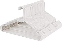 Elama Home 50 Piece Plastic Hanger Set with Notched Shoulders in White