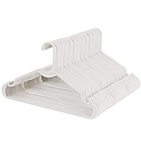 Elama Home 50 Piece Plastic Hanger Set with Notched Shoulders in White