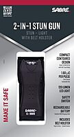 SABRE 2-in-1 Stun Gun and Flashlight and Belt Holster, 1.60 µC Charge, 120 Lumen LED, Rechargeable