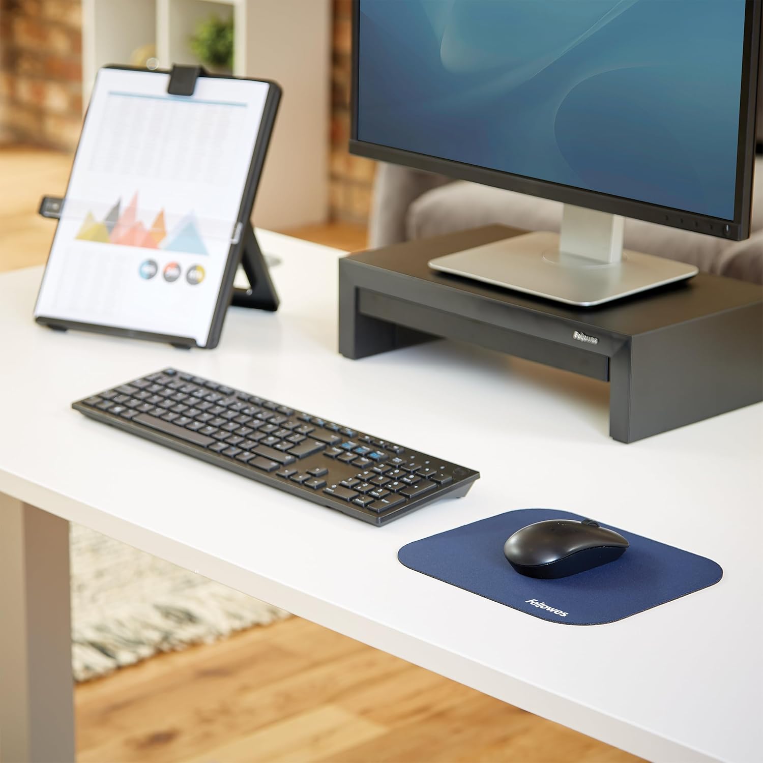 Fellowes 58021 Medium Mouse Pad (Blue) 7.8L x 9.1W inches