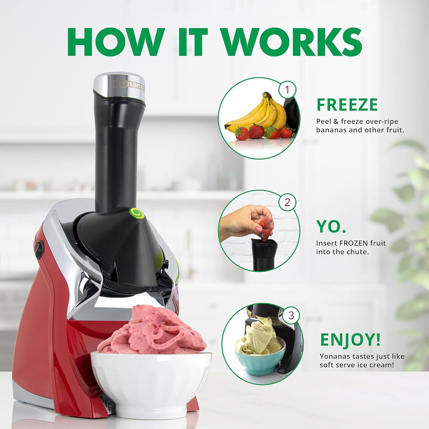 Yonanas Deluxe Vegan Dairy-Free Frozen Fruit Soft Serve Maker