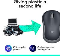 LOGITECH M185 Wireless Mouse, 2.4GHz with USB Nano Receiver, 1000 DPI, Ambidextrous