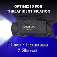 Nightstick TCM-550XL Compact Rail-Mounted Tactical Light - Waterproof Impact-Resistant Tactical Flashlight with Easy