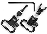 Uncle Mike's Quick Detachable .22 Tube Magazine Magnum Band Sling Swivels (Blued, 1-Inch Loop), Black