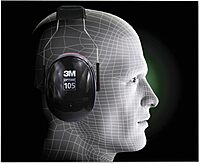 3M H10A Peltor Optime 105 High Performance Ear Muffs, Black/Red, One Pair