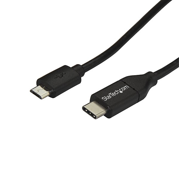 StarTech.com USB C to Micro USB Cable - 3 ft / 1m - USB 2.0 Cable - Micro USB Cord - Micro B USB C Cable - USB 2.0 Type C (USB2CUB1M),Black 3 ft/ 1 m