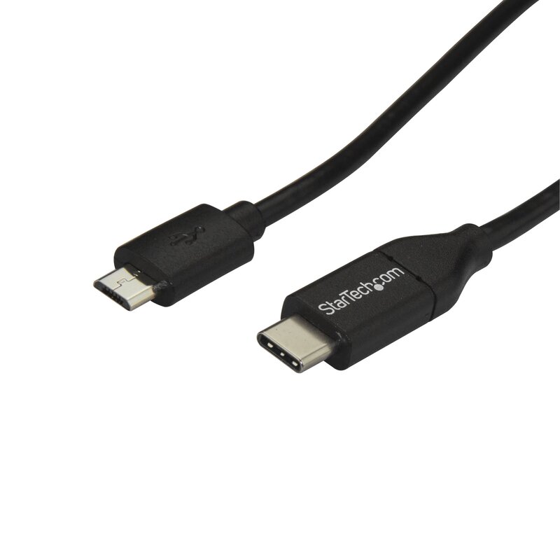 StarTech.com USB C to Micro USB Cable - 3 ft / 1m - USB 2.0 Cable - Micro USB Cord - Micro B USB C Cable - USB 2.0 Type C (USB2CUB1M),Black 3 ft/ 1 m