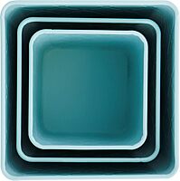 MegaChef 3 Piece Square Iron Canister Set in Turquoise