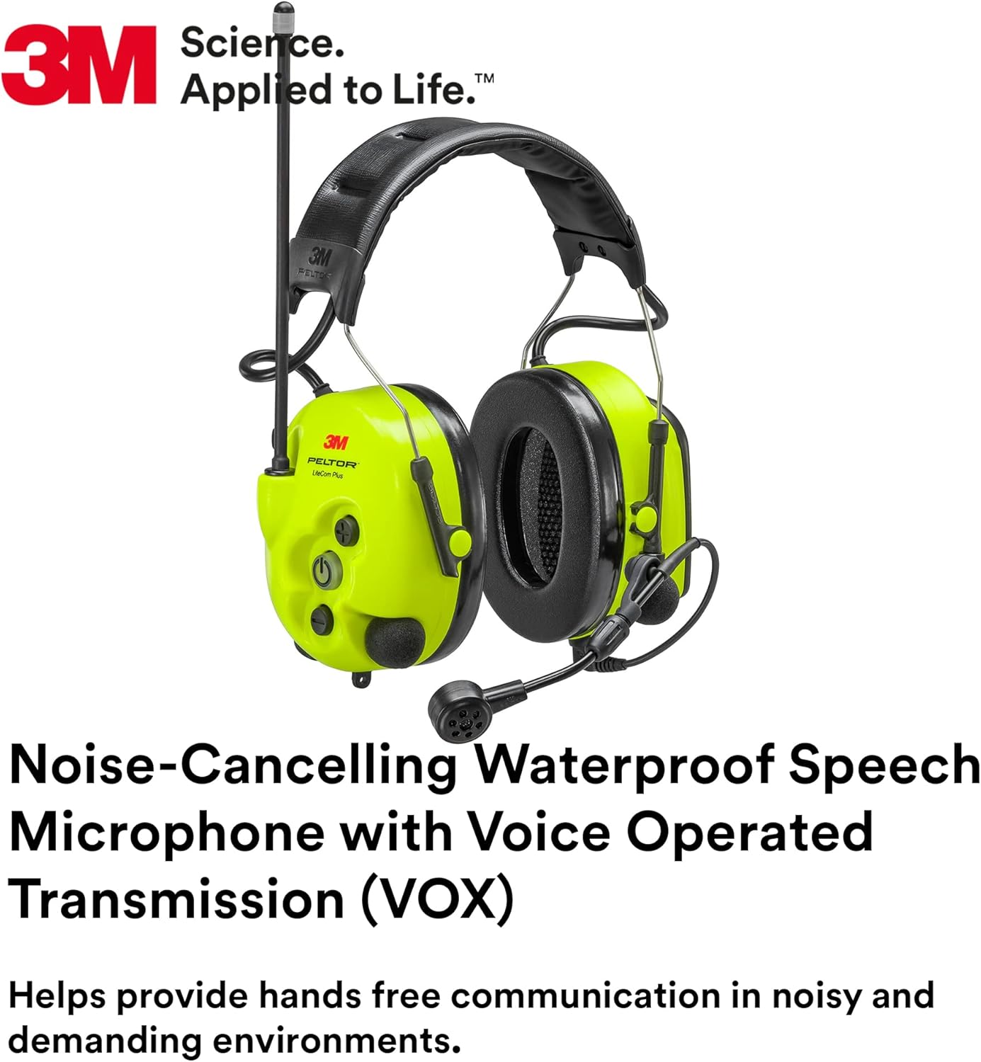 3M PELTOR LiteCom Plus Headset MT73H7A4610NA, Headband Style Hearing Protection, 2-Way Radio