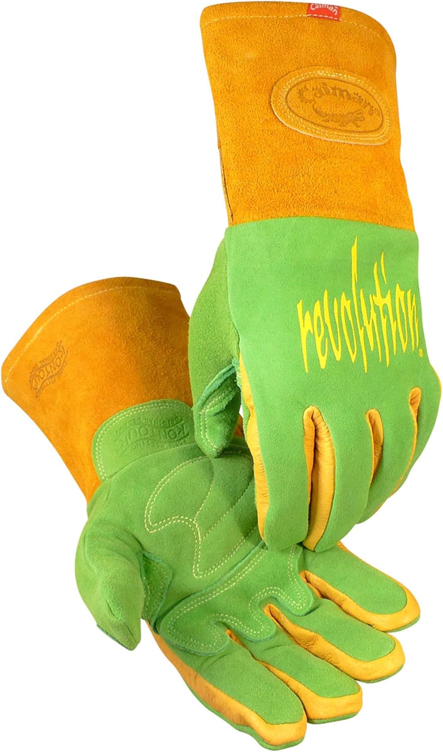 CAIMAN Premium Wasabi Green Split Deerskin MIG/Stick Welding Gloves