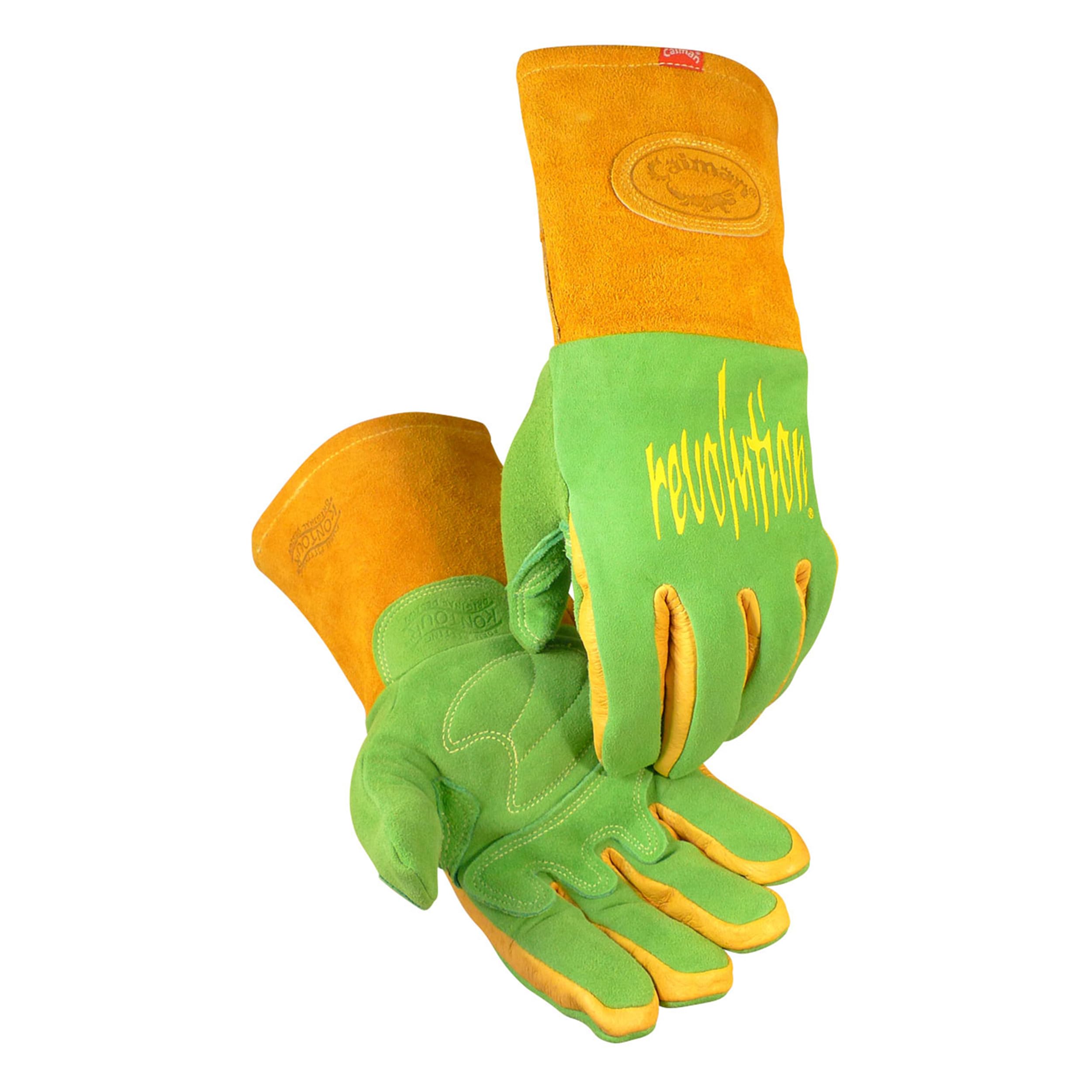 CAIMAN Premium Wasabi Green Split Deerskin MIG/Stick Welding Gloves