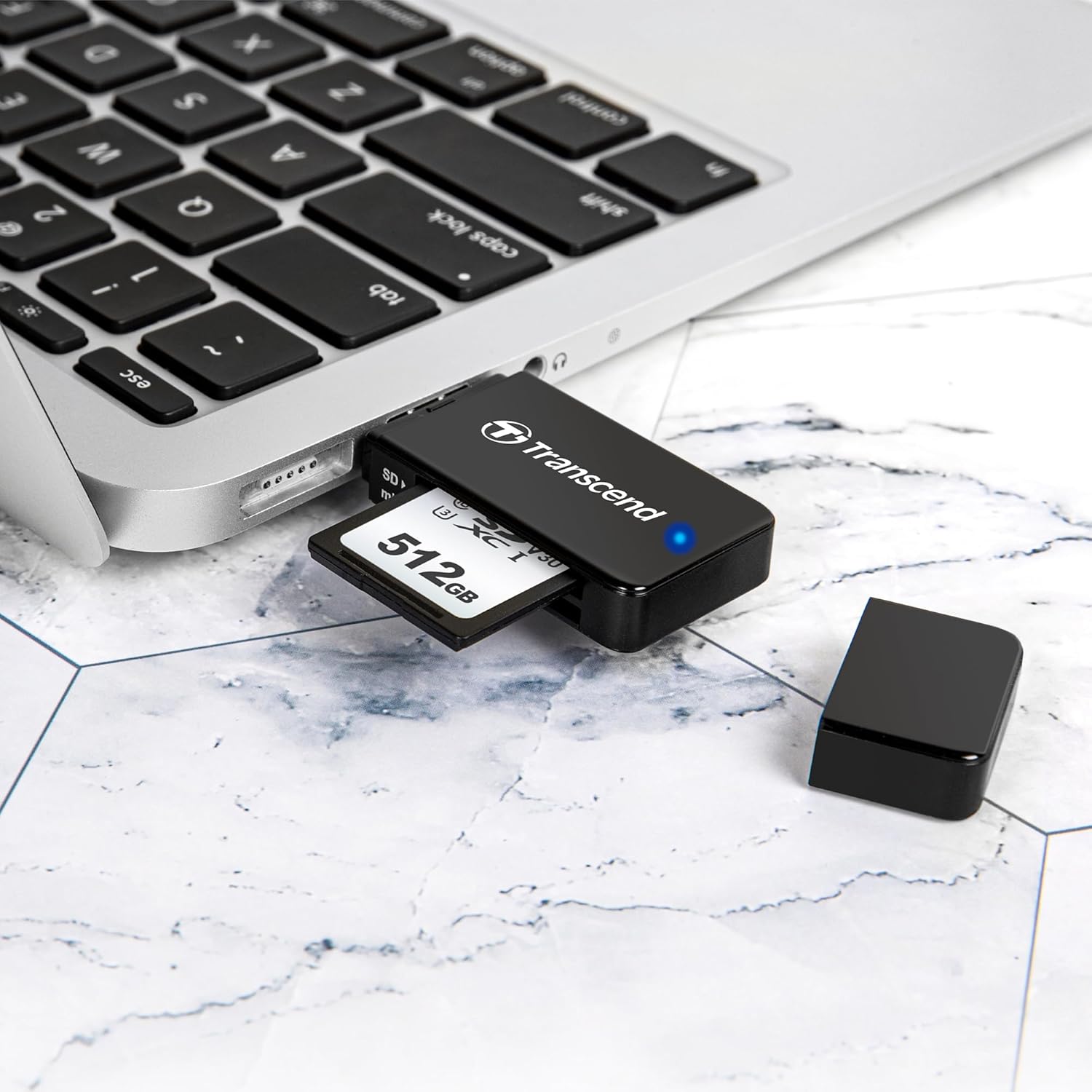 Transcend USB 3.1 2-in-1 Card Reader, for SDHC / SDXC / micro SDHC / micro SDXC / micro SD, UHS-I Cards, Black - TS-RDF5K