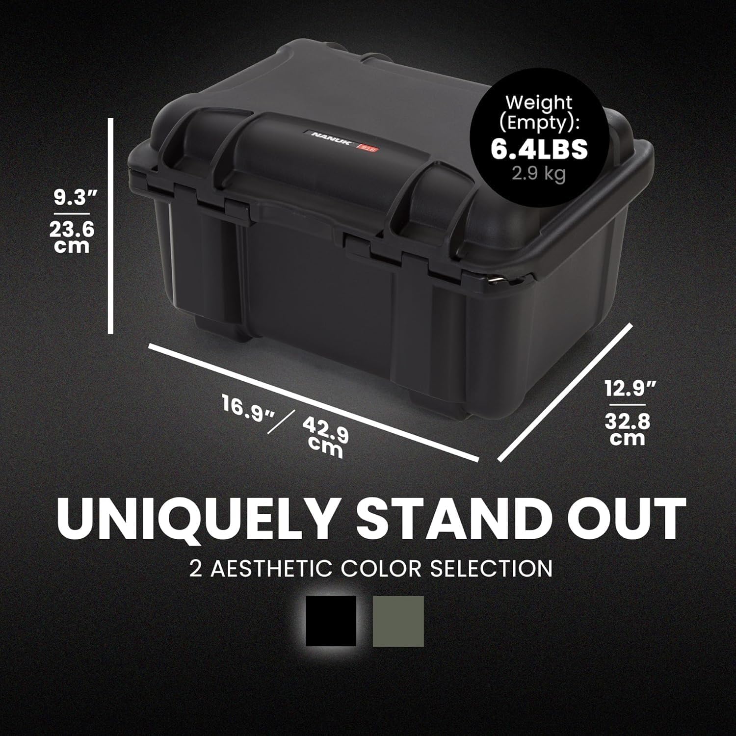 Nanuk 918 Waterproof Hard Gun Case for Revlovers with Custom 3UP Foam Insert Black