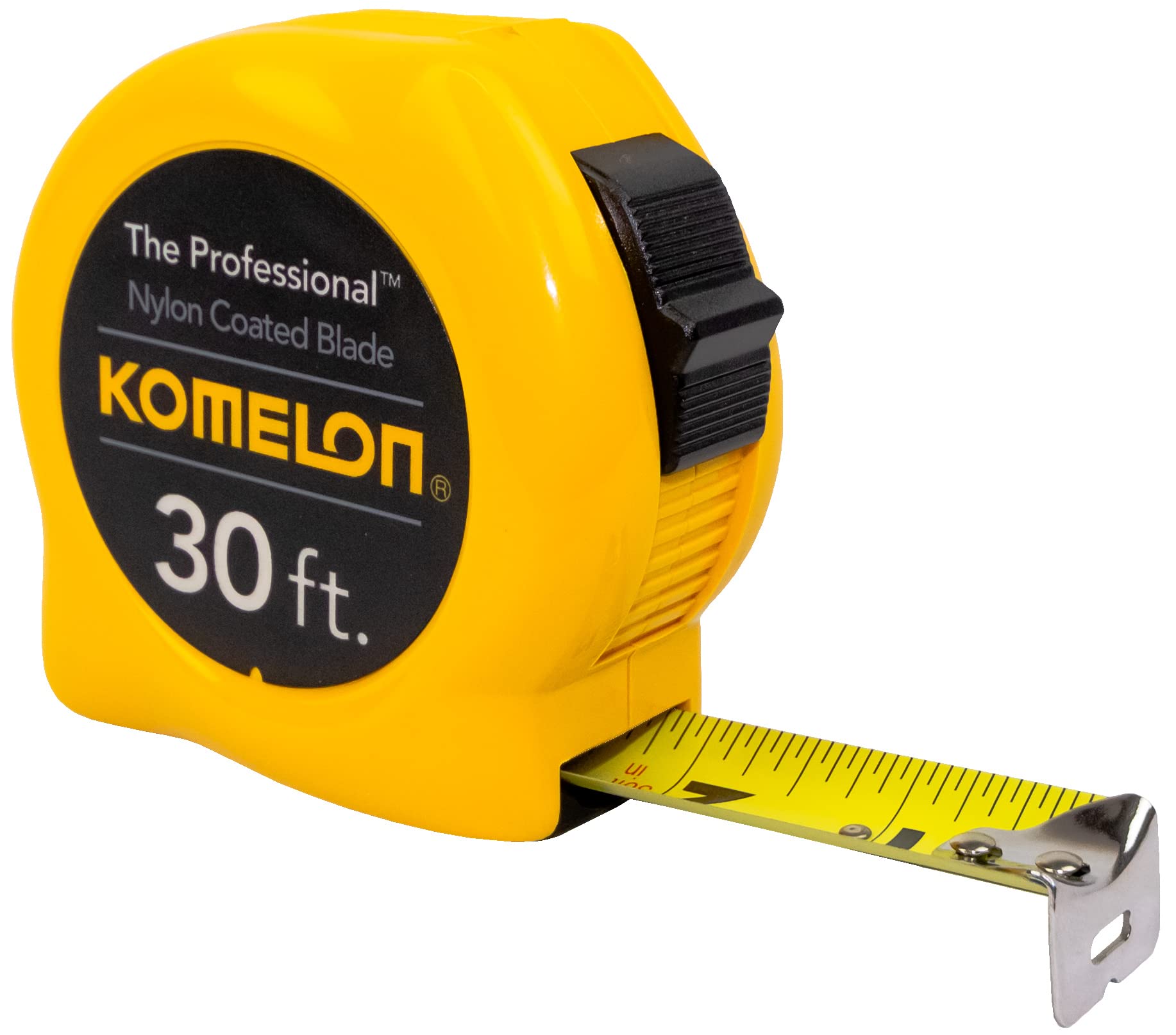 Komelon 4930 The Professional Nylon Coated Steel Blade Tape Measure 30-Feet by 1-Inch, Yellow Case 9.1 m