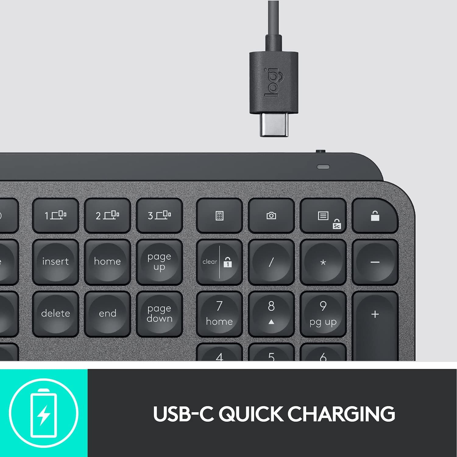 Logitech MX Keys Wireless Illuminated Keyboard for Business, Quiet Perfect-Stroke Keys, Logi Bolt Technology, Bluetooth