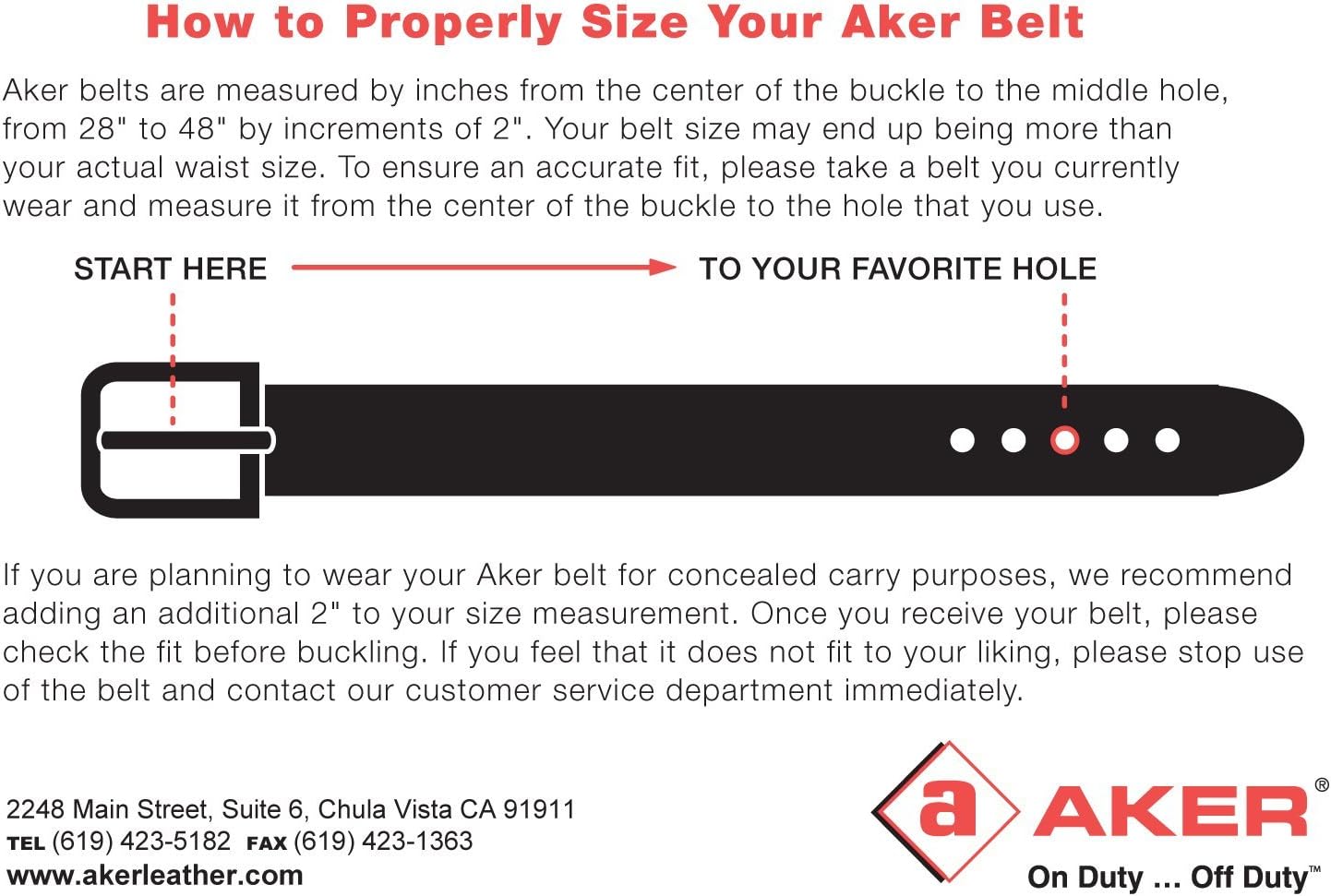 Aker Leather B21 1-1/2" Concealed Carry Gun Belt