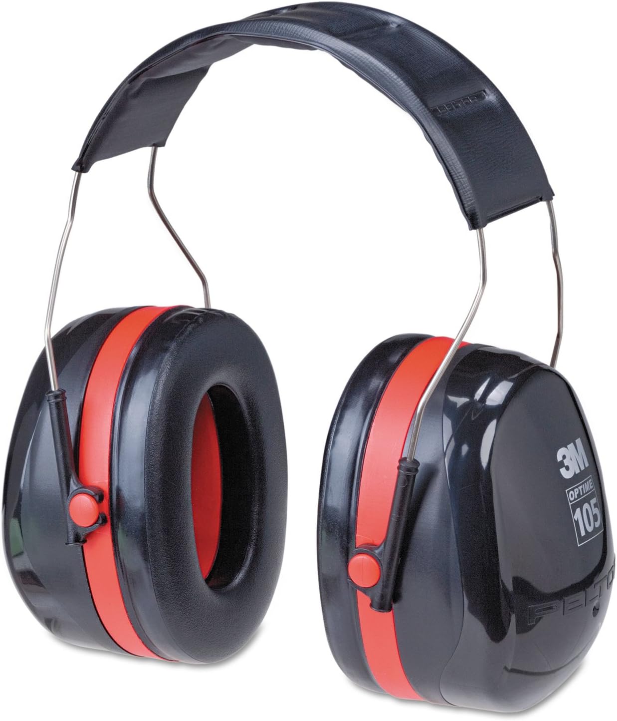 3M H10A Peltor Optime 105 High Performance Ear Muffs, Black/Red, One Pair
