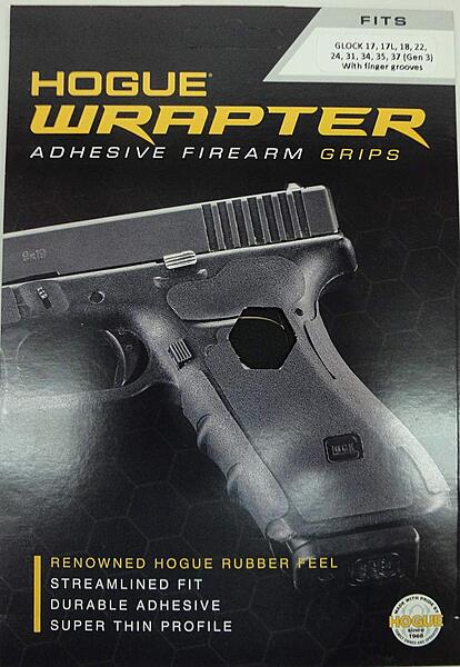 Hogue Wrapter Adhesive Grip Black Glock 17/18/19/22/31/34/35/37 Gen 3